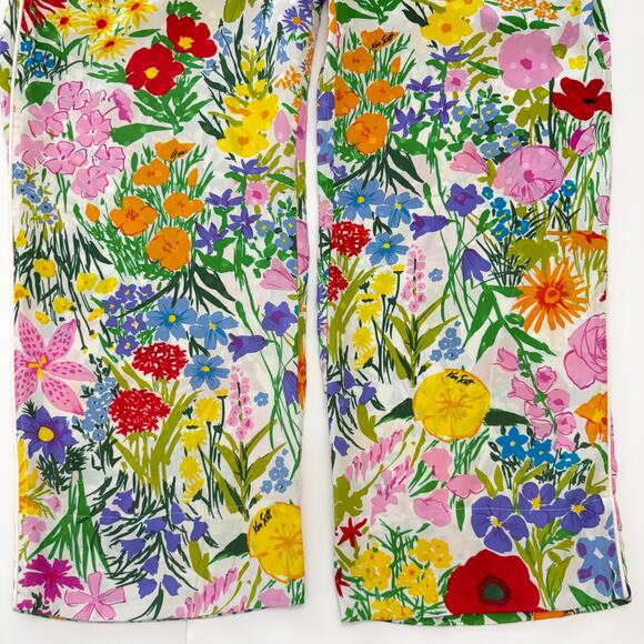 Gucci x Ken Scott Silk Twill Floral Pants Cropped XS Multicolor Flora - Picture 4 of 13